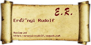 Erényi Rudolf névjegykártya